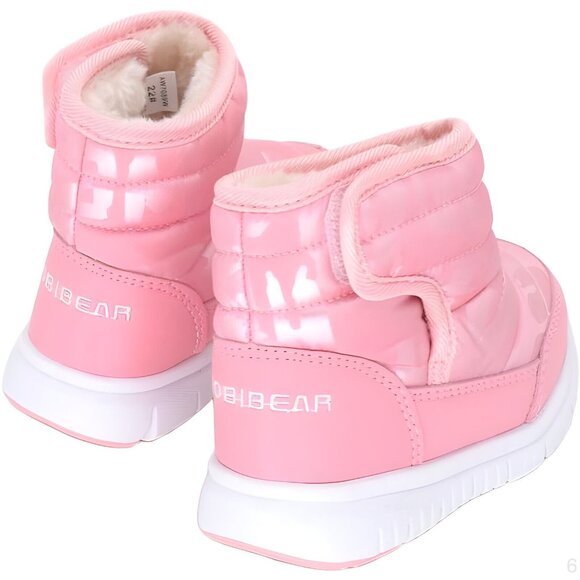 HOBIBEAR Toddler Girls Snow Boots Slip on Waterproof Warm Size 4 Toddler - Picture 2 of 5